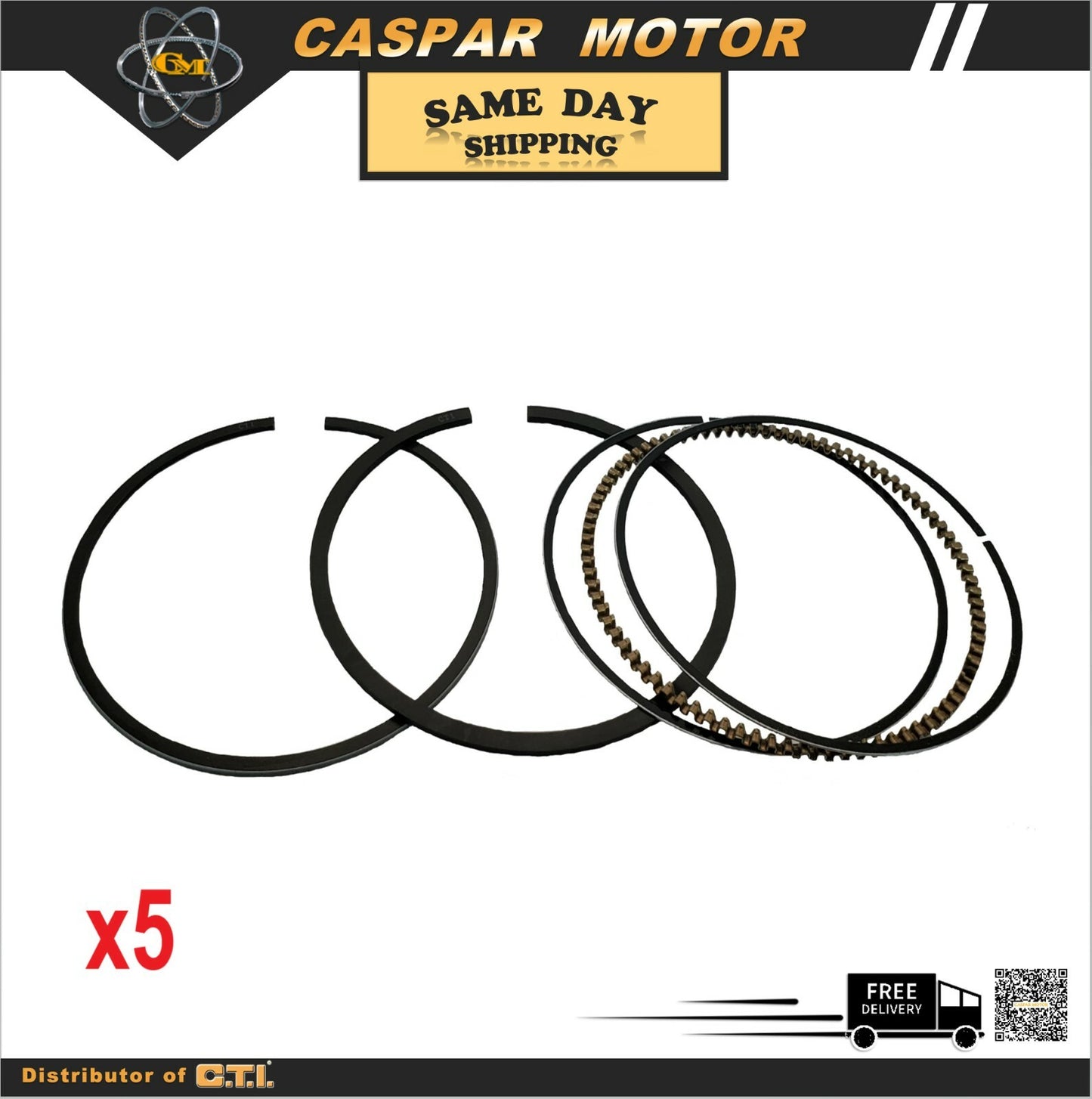 Piston Rings C.T.I. 54-083-07 For 93-13 Volvo XC70 V70 S60 2.4L/2.5L (5 PCS)1