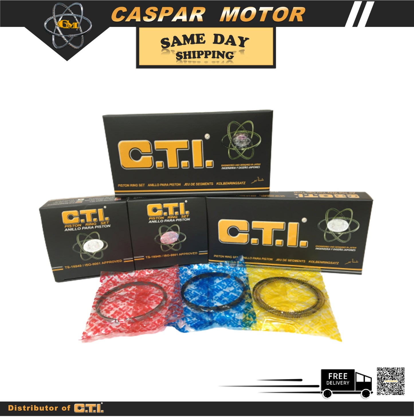 C.T.I. 11-085-05 +0.5mm PISTON RING SET FOR 80-84 NISSAN 200SX 510 2.0L L4 SOHC