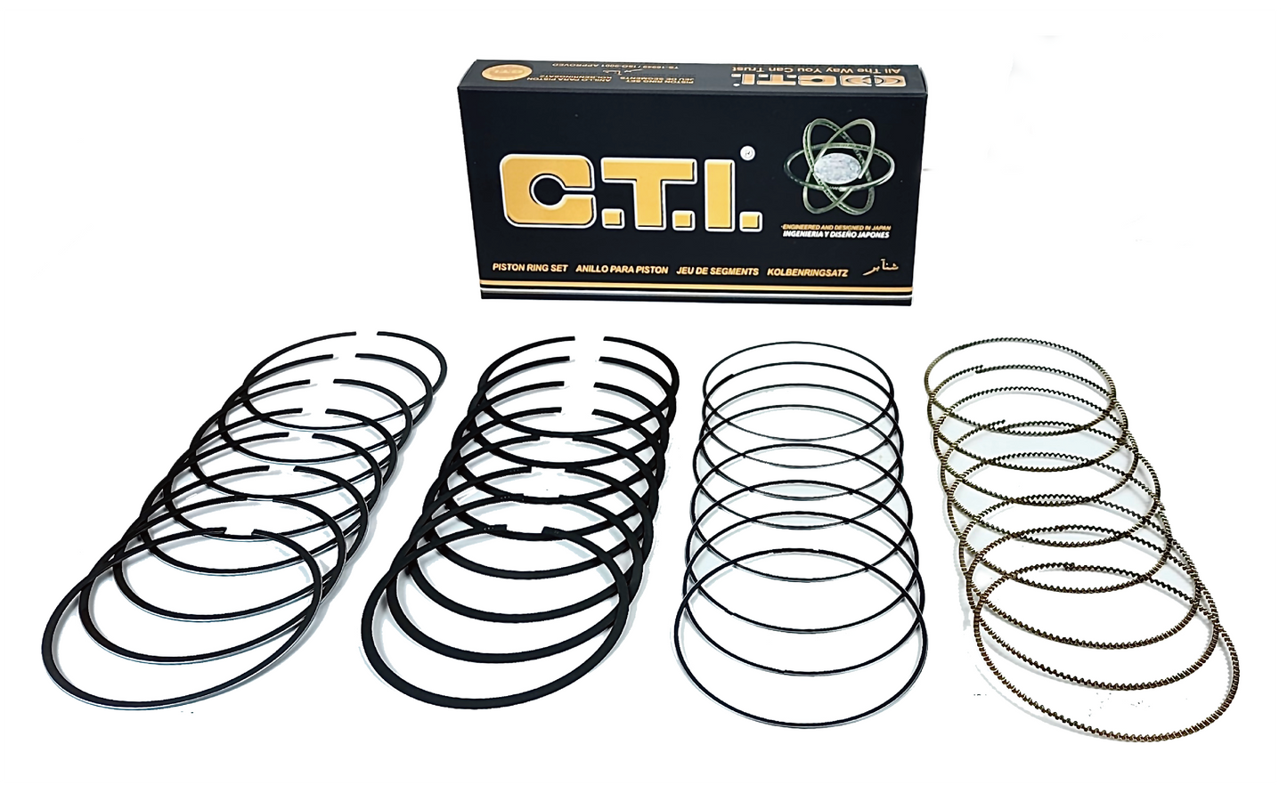 C.T.I. 14-094-08 PISTON RING SET FOR 07-16 LEXUS GX460 LAND CRUISER 4.6L 5.7L