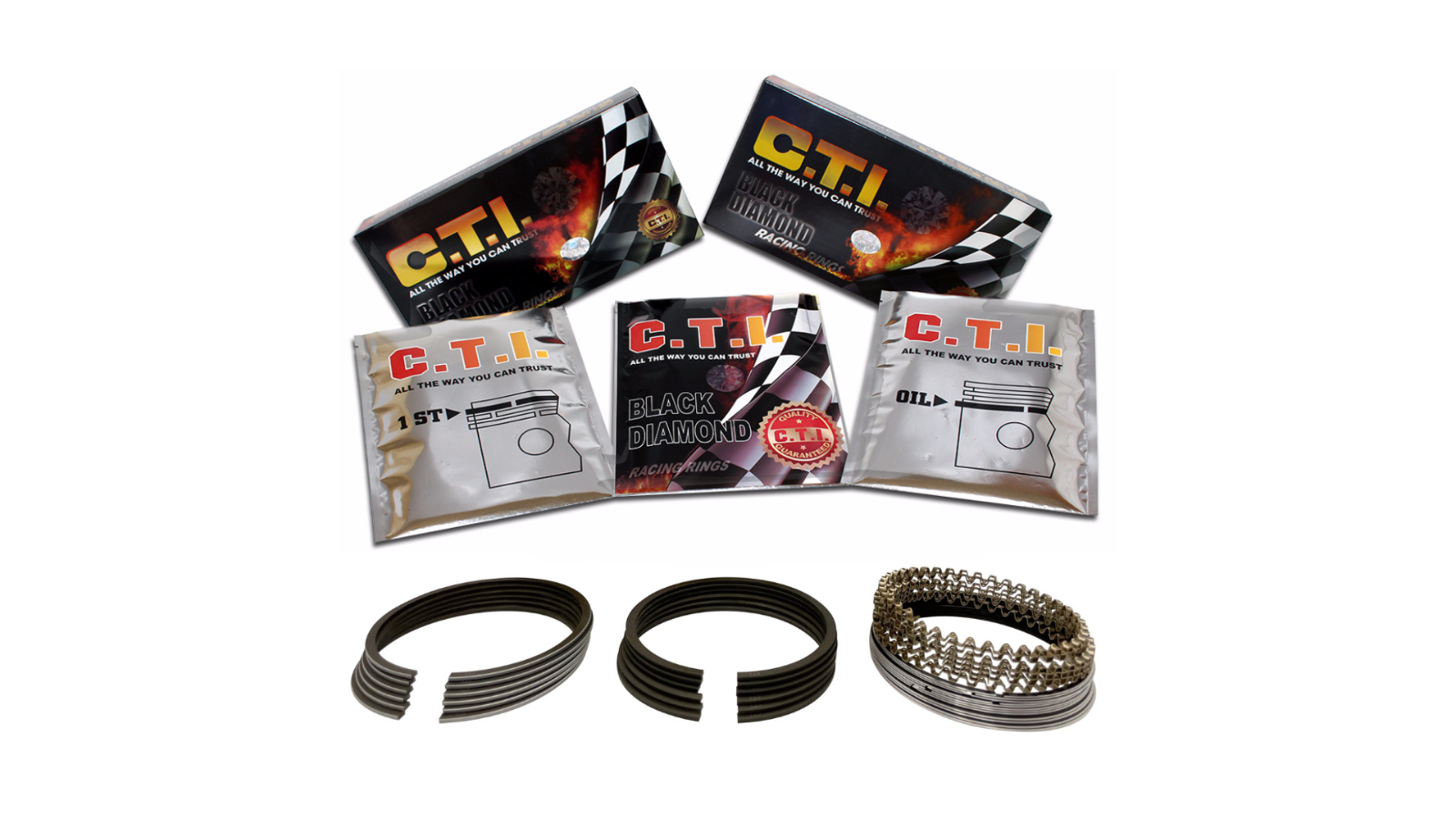 Black Diamond Piston Rings C.T.I. 13-088-01 For Suzuki XL-7 G-Vitara 2.7L, 01-080