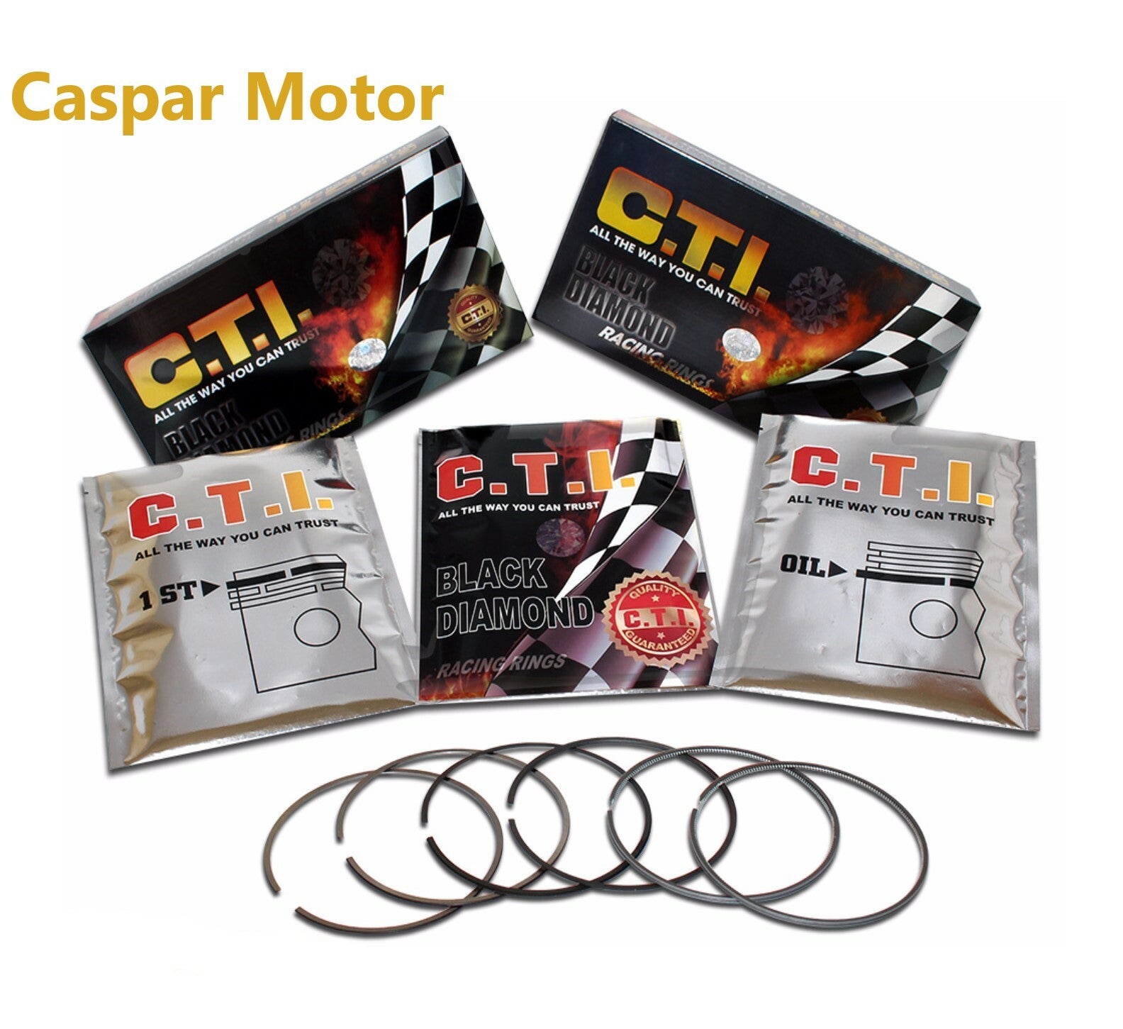 Black Diamond Piston Rings C.T.I. 07-755-01 For 01-02 KIA RIO 1.5L L4 DOHC 16V 2