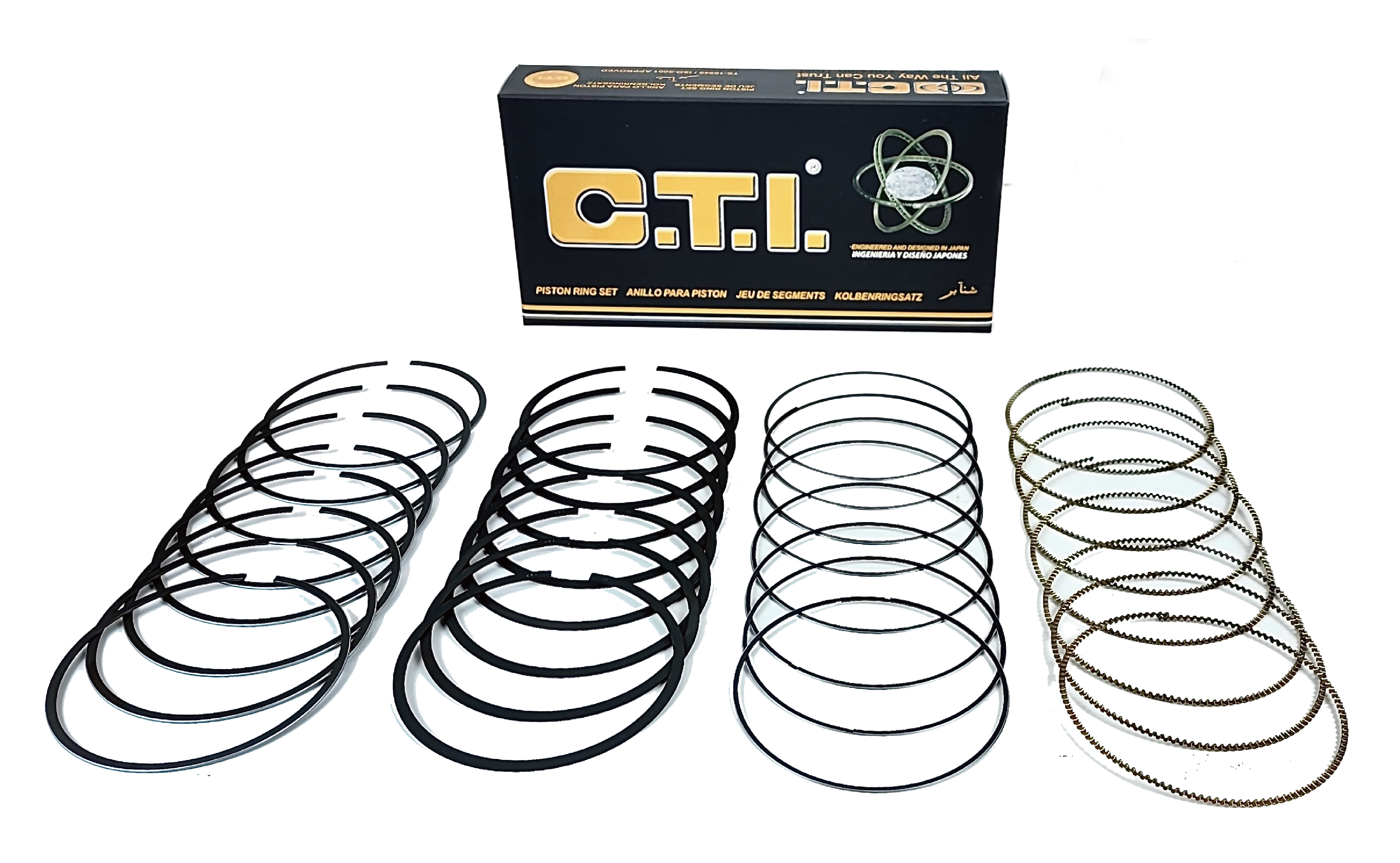 C.T.I. 24-093-05 PISTON RING SET FOR 93-07 CHRYSLER CADILLAC DODGE JEEP MITSUBISHI 4.6L 4.7L
